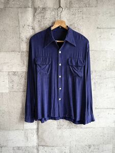 ☆★ 40s-50s UNKNOWN PIN-DOT PATTERN RAYON BOX SHIRT OLD VINTAGE ドット柄 レーヨン ボックスシャツ オールド ビンテージ　アロハ 長袖