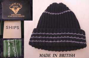 新品未使用 shipsシップス別注 highland 2000 ハイランド British イングランド製 knit NAVY ボーダーcap キャピタル RRL モデル