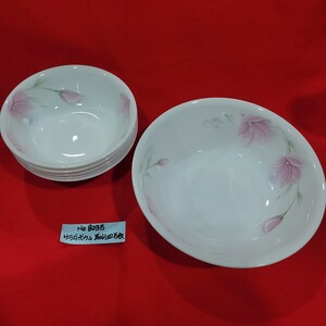 №8035 中古食器 CORELLE サラダボウル 取分け皿5客セット ボウル/21.5㎝ 取分け皿/直径約16㎝ made in USA