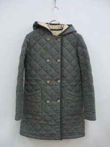 Traditional Weatherwear キルティングフードコート サイズ34 グレー トラディショナルウェザーウェア 中古 0-1222A 167590