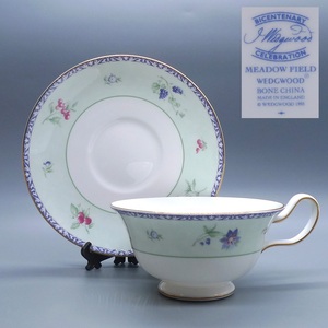 希少 廃盤品 1995年 ウェッジウッド WEDGWOOD メドウフィールド ティーカップ&ソーサー コーヒーカップ MEADOW FIELD