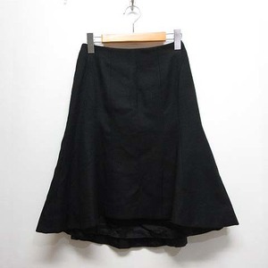 マテリア MATERIA フィッシュテール ウール スカート 36 黒 ブラック 裏地付き 日本製 レディース