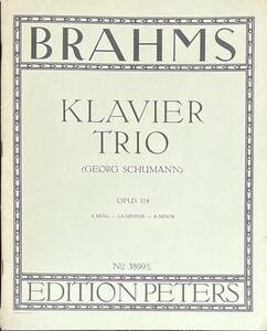 ブラームス クラリネット三重奏曲 イ短調 Op.114 (ピアノ+クラリネット+チェロ)輸入楽譜 Johannes Brahms Op.114/Ed. G. Schumann 洋書