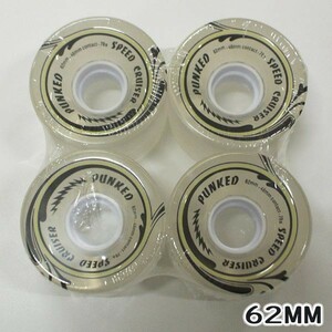 YOCAHER PUNKED SPEED CRUISER LONGBOARD WHEEL 62×45mm 78a GEL CLEAR スケートボード スケボー ロングスケート用 [返品、交換不可]