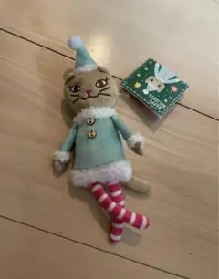 新品 クリスマスくたくたベージュねこちゃん