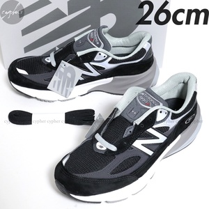 US8 26cm 新品 USA製 NEW BALANCE M990BK6 ブラック ニューバランス M990 BK6 レザー スニーカー アメリカ製 黒 M991 M992 M993 