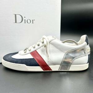 1円【美品】 DIOR HOMME ディオールオム 【圧倒的高級感】 メンズ スニーカー シューズ 靴 ロゴ サイドライン レザー スエード 26.5cm相当