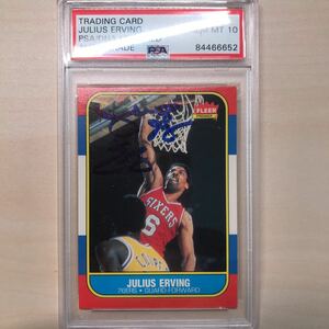 NBA FLEER JULIUS ERVING　ジュリアス・アービング　サイン入り　GEM MT10　NBAカード