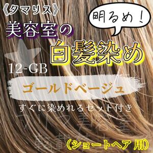 タマリス　すぐに染めれる白髪染めセットS　ゴールドベージュ12 （明るめ）　グレイカラー　ショート用