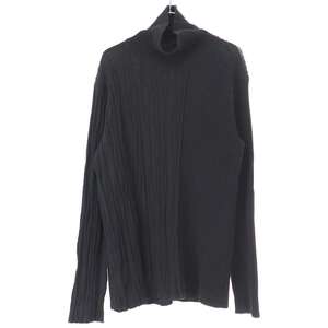 Yohji Yamamoto POUR HOMME ヨウジヤマモト プールオム 23SS 変形リブタートルニットセーター HZ-K04-980 ブラック 3 ITXGQUBKCSMO