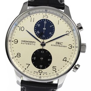 IWC SCHAFFHAUSEN IW371464 ポルトギーゼ クロノグラフ 自動巻き メンズ 良品 保証書付き_800469