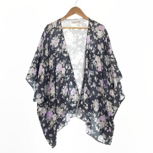 ★超美品 Abercrombie&Fitch アバクロンビーアンドフィッチ 花柄ブラウスカーディガン レディースONESIZE グレー Q/NICW01-2011 1AB/92254