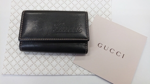 GUCCI グッチ キーケース 6連 レザー 黒 170383　■20