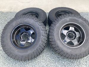 美品　バリ山　cipher 16×8J 6H PCD139.7 ジオランダ　FJ ハイラックス　プラド　タイヤ付ホイール4本セット