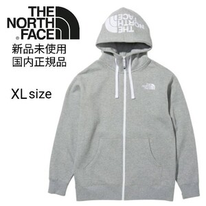 【新品未使用】 ザ ノースフェイス リアビュー フルジップフーディ グレー XLサイズ THE NORTH FACE ロゴ パーカー ゴールドウィン 正規品