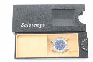 BVLGARI ブルガリ Solotempo ソロテンポ ST35Ｓ クォーツ デイト 青文字盤 メンズ 腕時計 フェイスのみ ジャンク 0863-HA