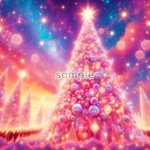 A3 350dpi クリスマスツリー 09 オリジナル絵イラスト著作権フリー画像素材 42P Christmas tree 09 Original picture image material