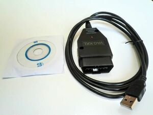 互換ケーブル フォルクスワーゲン アウディ OBD2インターフェースVAGケーブル ブラック