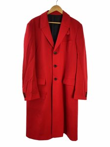 yohji yamamoto POUR HOMME◆ドクタ-ジャケット/コート/4/ウール/RED/無地/HV-J73-533//