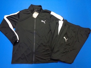 14389■新品 PUMA プーマ ジャージ 上下 セット セットアップ XL 黒 白 タグ付き DRY CELL ドライセル