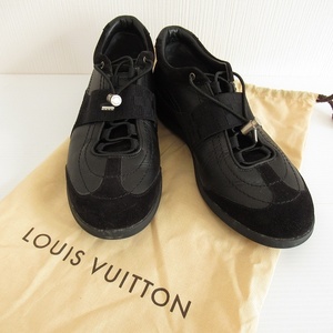 #wps ルイヴィトン LOUISVUITTON スニーカー ダミエ 5 1/2 黒 レザー スエード イタリア製 保存袋付き メンズ [900387]