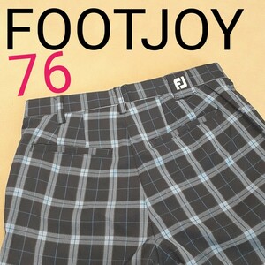 【超美品】FOOTJOY　フットジョイ ゴルフパンツ GOLF チェック柄 王道カラー 紺　ストレッチ　メンズ76