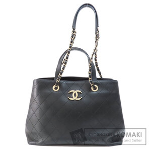 CHANEL シャネル マトラッセ ココマーク ゴールド金具 ハンドバッグ カーフ レディース 中古