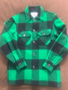 ＢＥＭＩＤＪＩ WOOLEN MILLS made in USA ウールシャツジャケット バッファローチェック グリーン Ｓサイズ