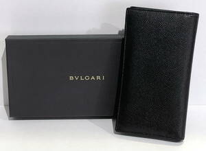 ★BVLGARI ブルガリ メンズ 長財布 25752 GRAIN/BLK（グレイン レザー/黒） 元箱付【中古・USED品】