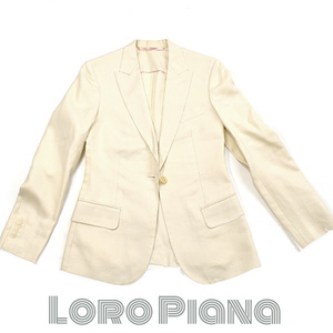 Loro Piana■美品　ウール×シルク、麻　テーラードジャケット　レディース　ロロピアーナ　ビジネスフォーマル　アウター