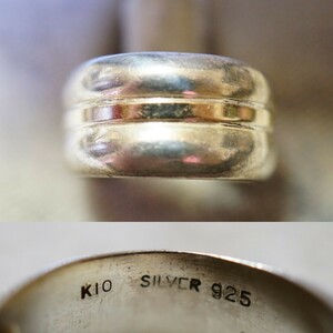 1111 10金 シルバー リング 指輪 ヴィンテージ アクセサリー SILVER 925 K10刻印 アンティーク シルバージュエリー 装飾品