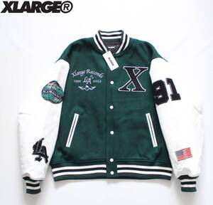 未使用【 XLARGE エクストララージ 】OG LOGO VARSITY JKT 中綿 メルトンウール バーシティ ジャケット 定価\29,700 スタジャン