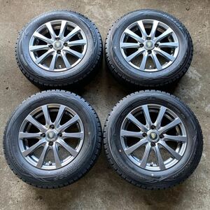 【バリ溝】スタッドレスタイヤ 4本セット 175/70R14 DUNLOP 14×5.5J +45 4穴 PCD100 ヤリス ヴィッツ アクシオ アクア スイフト スペイド