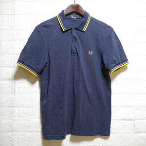 F20 □ FRED PERRY □ フレッドペリー　ポロシャツ　紺系　中古　サイズＭ