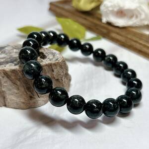 【E5434】黒翡翠＊10㎜＊ブラックジェード＊ブレスレット＊ヒスイ＊ジェード＊ジェダイド＊jade＊bracelet