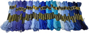 手毬猫の店 綿 25番刺繍糸 DMCと同じ色番号 青33色35本Aセット