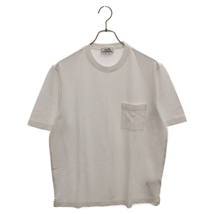 HERMES エルメス 23SS H刺繍ロゴ ポケット付き半袖Tシャツ カットソー ホワイト