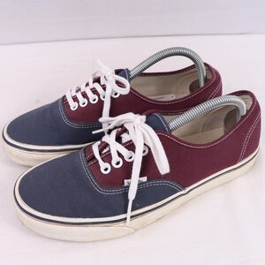 AUTHENTIC US8 26.0cm位/バンズ オーセンティック TB8C スニーカー ネイビー ワイン 中古 古着 VANS メンズ et1751