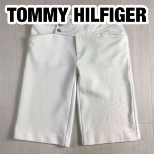 TOMMY HILFIGER トミー ヒルフィガー ハーフパンツ 0 ホワイト 刺繍ロゴ フラッグ