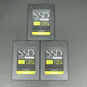 【3台まとめ売り/検品済み】GREEN HOUSE SSD 120GB GH-SSDR2SA120 (使用時間：13405h・14677h・15501h) 管理:セ-21