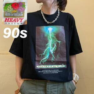 【W27】ムービー GODZILLA 1998年 映画 Tシャツ ヴィンテージ “Guess Who’s Coming To Town” フルーツオブザルーム