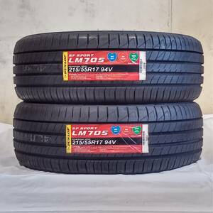 新品*即決 215/55R17 タイヤ 2本セット DUNLOP SP SPORT LM705 日本製 クラウン オデッセイ アウディQ2 プジョー407/508 フィアット