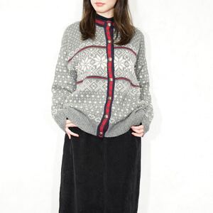 USA VINTAGE L.L bean COIN BUTTON NORDIC DESIGN KNIT CARDIGAN/アメリカ古着エルエルビーンコインボタンノルディックニットカーディガン