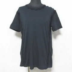 美品 PRADA プラダ レースデザイン 半袖 Tシャツ カットソー M ブラック レディース 古着 中古 USED