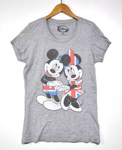 即決【DISNEY】ディズニー 半袖Tシャツ 杢グレー レディス M 古着