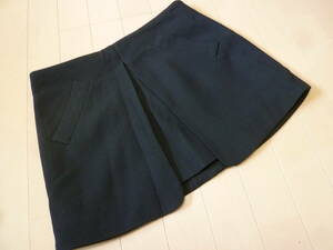 ZARA BASIC/ザラ♪黒フェイクツイン風ボックスプリーツデザインスカートEUR M/ブラックミニ♪320