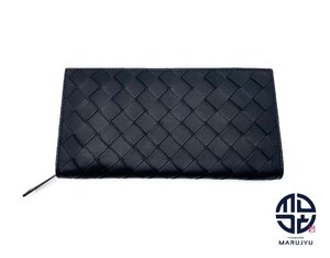 BOTTEGAVENETA ボッテガヴェネタ イントレチャート 黒 ブラック ファスナー付き 長財布 ジッピーウォレット 財布 サイフ