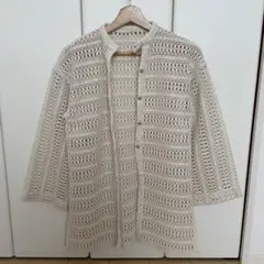 boudoir 古着 vintage クロシェシャツ　長袖　ブラウス