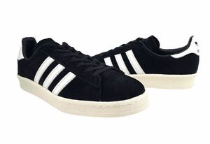 極美品!! 名作!! 20年 adidas CAMPUS 80s BLACK アディダス キャンパス ブラック スエード 黒 × 白 us 7.5 / 25.5 ㎝ 天然皮革 正規品