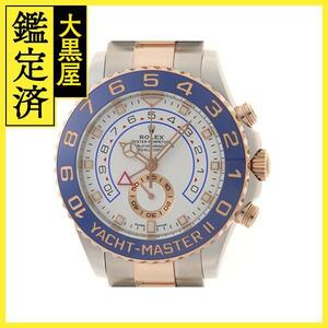 2021年正規品 ROLEX腕時計 ヨットマスターII 116681 ホワイト文字盤 ステンレス/K18ローズゴールド ベンツ針 自動巻【472】SJ